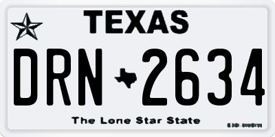 TX license plate DRN2634