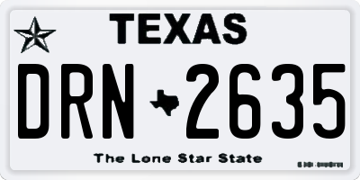 TX license plate DRN2635