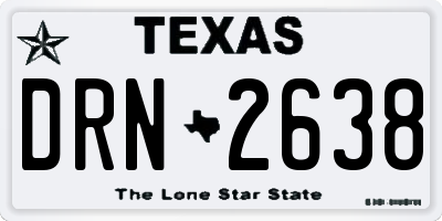 TX license plate DRN2638