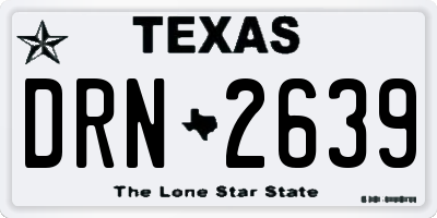 TX license plate DRN2639