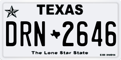 TX license plate DRN2646