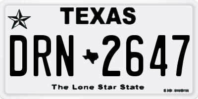TX license plate DRN2647