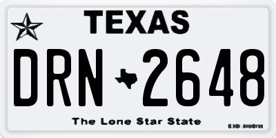 TX license plate DRN2648