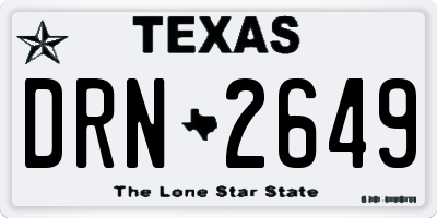 TX license plate DRN2649