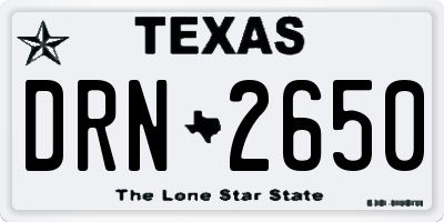 TX license plate DRN2650