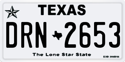 TX license plate DRN2653