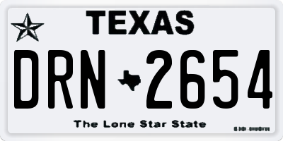 TX license plate DRN2654