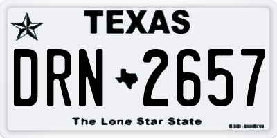 TX license plate DRN2657