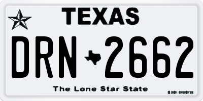 TX license plate DRN2662