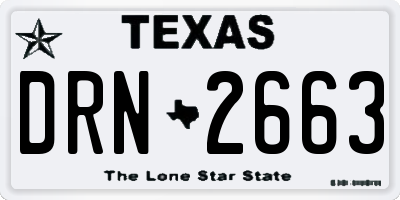 TX license plate DRN2663