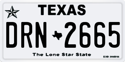 TX license plate DRN2665