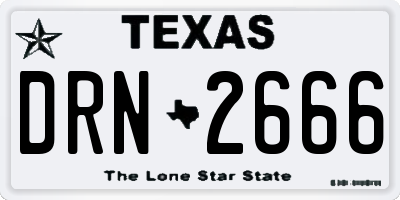 TX license plate DRN2666