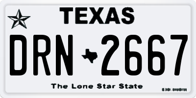 TX license plate DRN2667