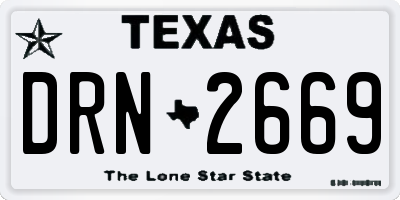 TX license plate DRN2669