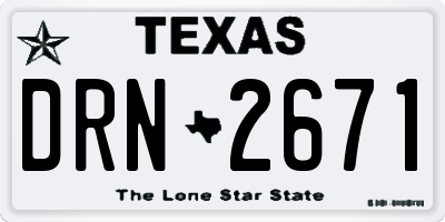 TX license plate DRN2671