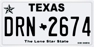 TX license plate DRN2674