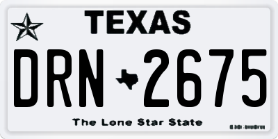 TX license plate DRN2675