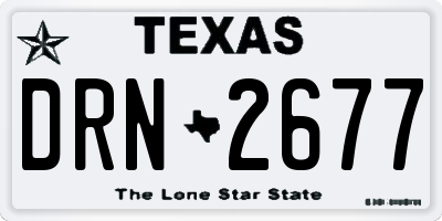 TX license plate DRN2677