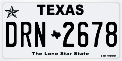 TX license plate DRN2678