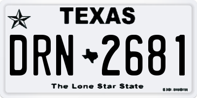 TX license plate DRN2681