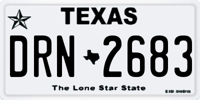 TX license plate DRN2683