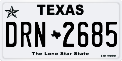 TX license plate DRN2685