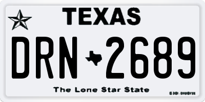 TX license plate DRN2689