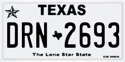 TX license plate DRN2693