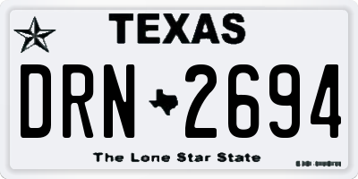 TX license plate DRN2694