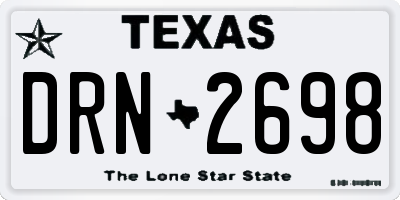 TX license plate DRN2698