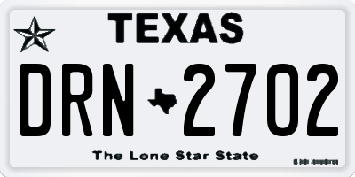 TX license plate DRN2702