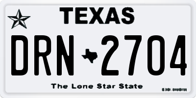 TX license plate DRN2704