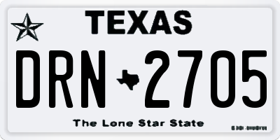 TX license plate DRN2705