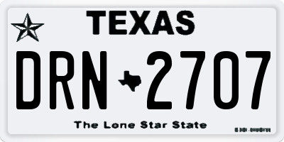 TX license plate DRN2707