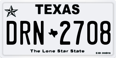 TX license plate DRN2708