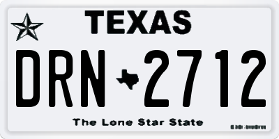 TX license plate DRN2712