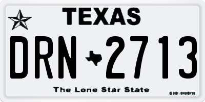 TX license plate DRN2713