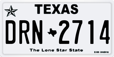 TX license plate DRN2714