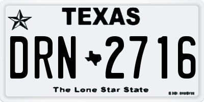 TX license plate DRN2716