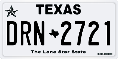 TX license plate DRN2721