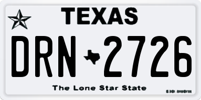 TX license plate DRN2726