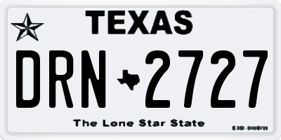 TX license plate DRN2727
