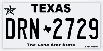 TX license plate DRN2729