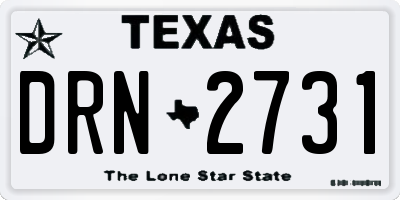 TX license plate DRN2731