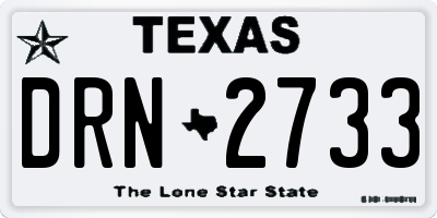 TX license plate DRN2733
