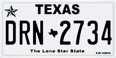 TX license plate DRN2734