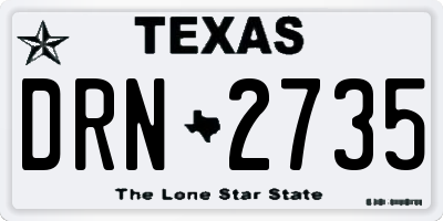 TX license plate DRN2735