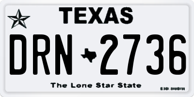 TX license plate DRN2736