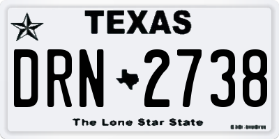 TX license plate DRN2738
