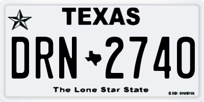 TX license plate DRN2740